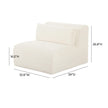 TOV Furniture Tarra Fluffy Oversized Cream Corduroy Modular Armless Chair
