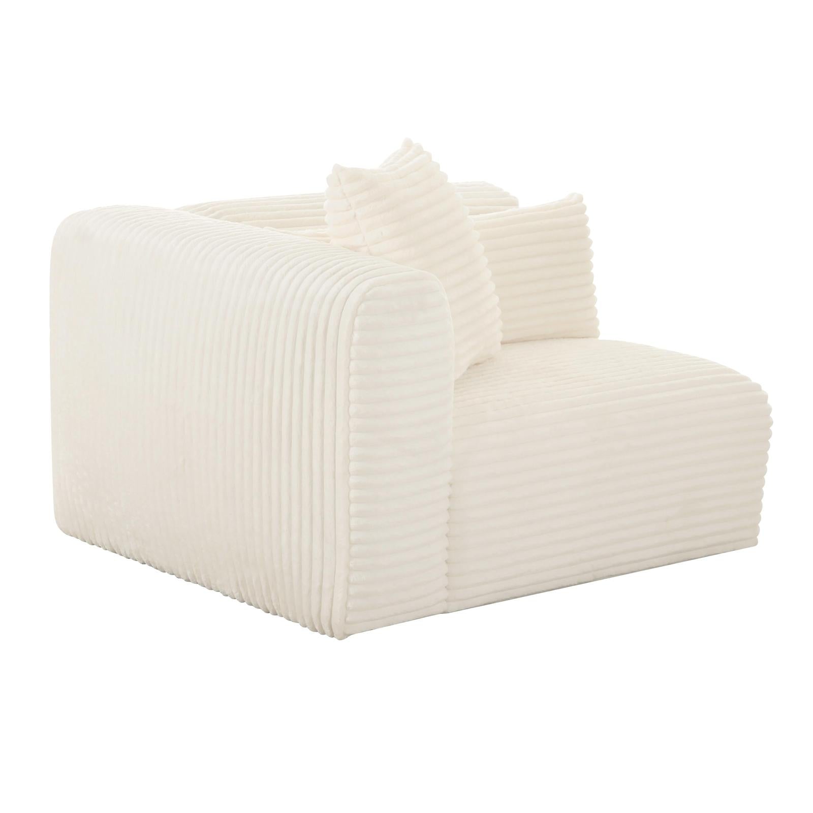 TOV Furniture Tarra Fluffy Oversized Cream Corduroy Modular Components