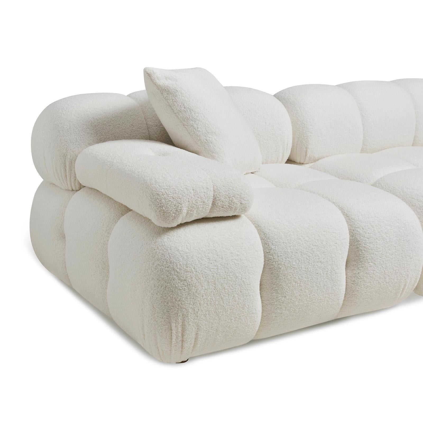 TOV Furniture Calliope Cream Vegan Shearling 4-piece Modular Sectional