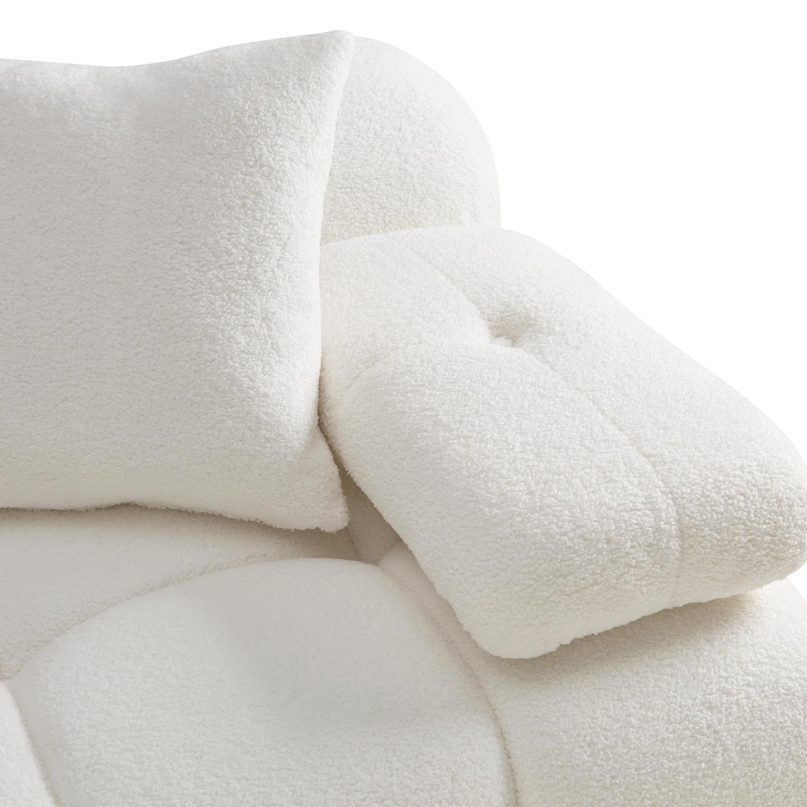 TOV Furniture Calliope Cream Vegan Shearling Modular Loveseat