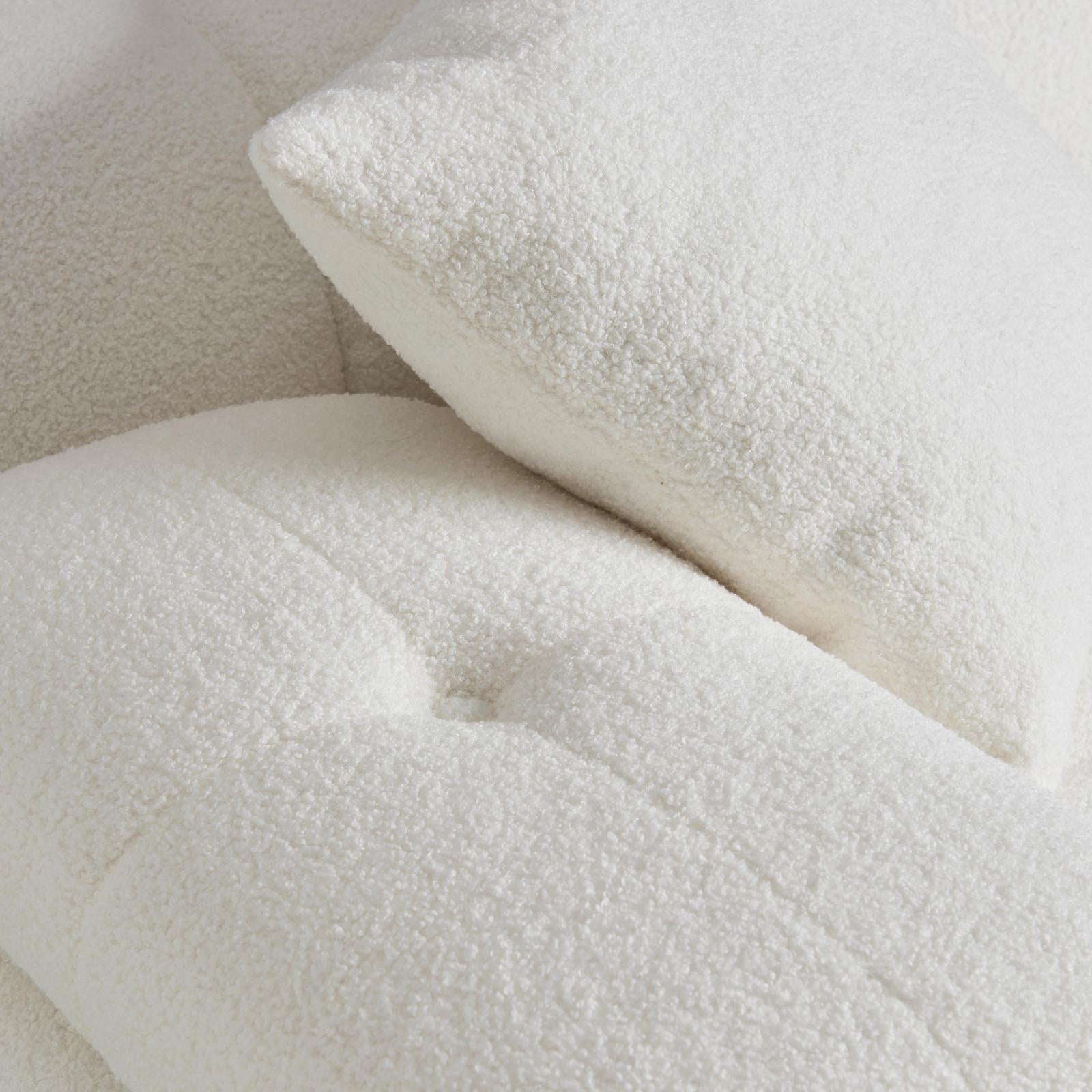 TOV Furniture Calliope Cream Vegan Shearling Modular Loveseat