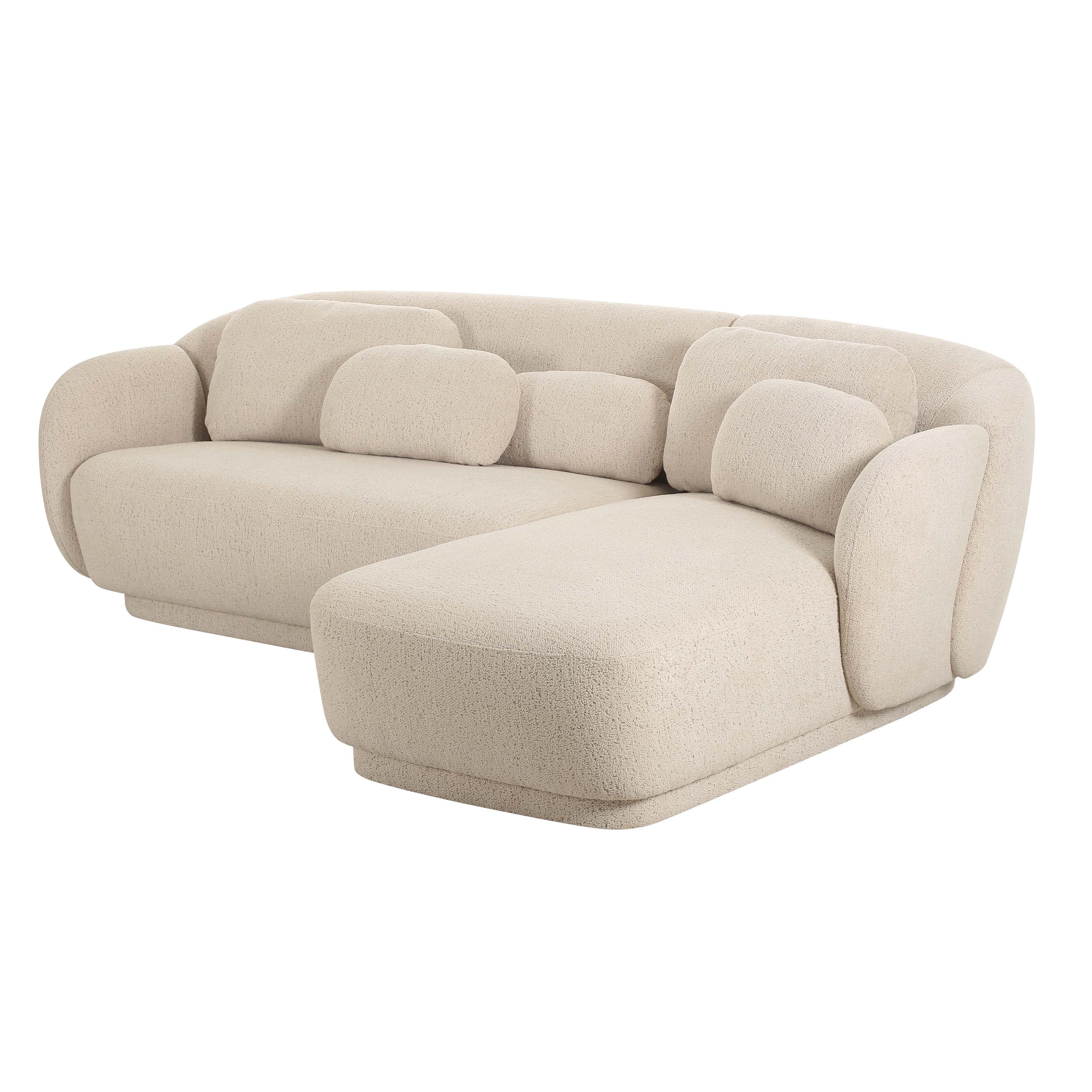 TOV Furniture Misty Cream Boucle Sectional