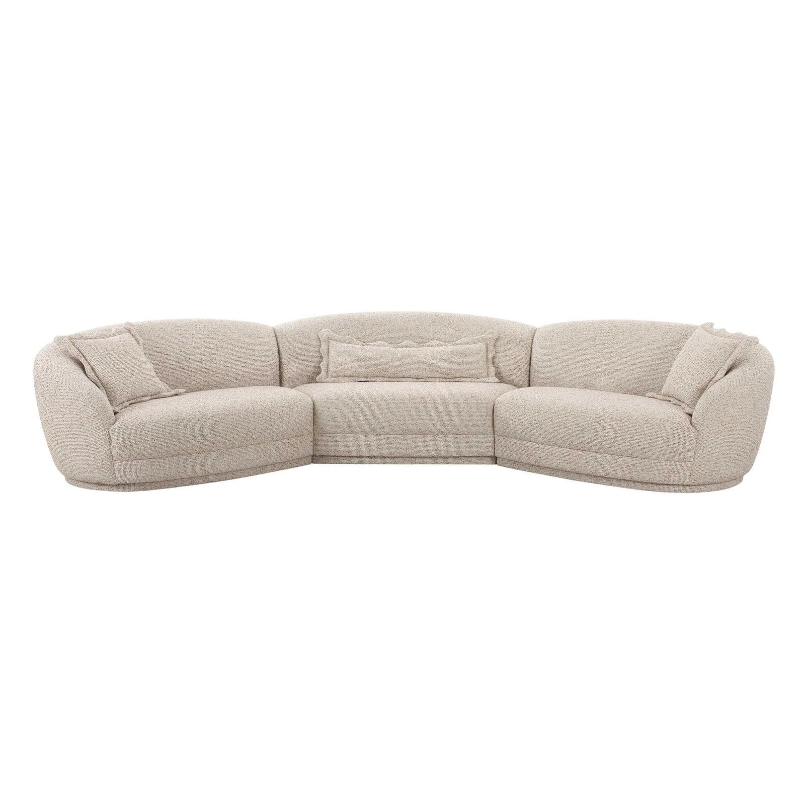 TOV Furniture Marion 3-Piece Two-Tone Textured Performance Boucle Sectional