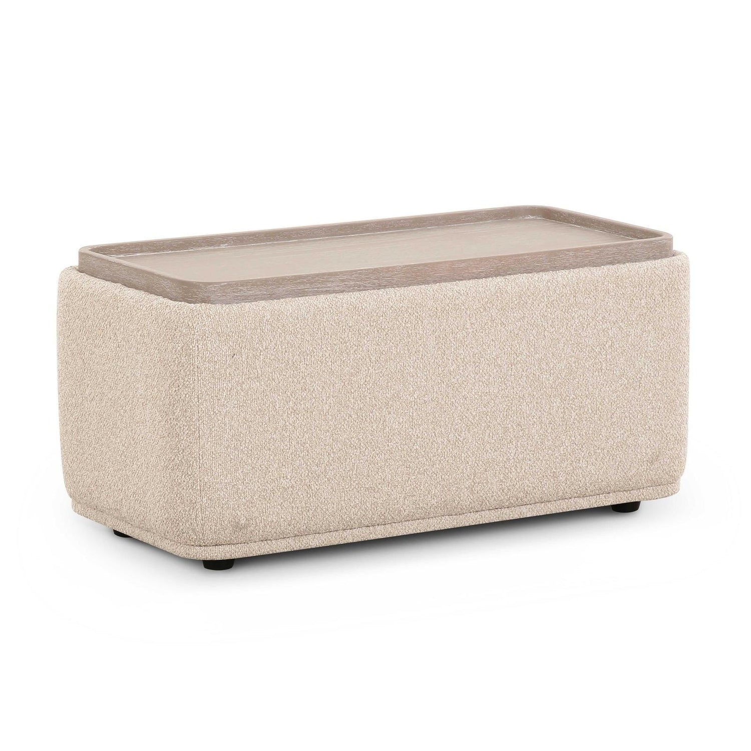 TOV Furniture Sylvie Cream Performance Boucle Ottoman Table