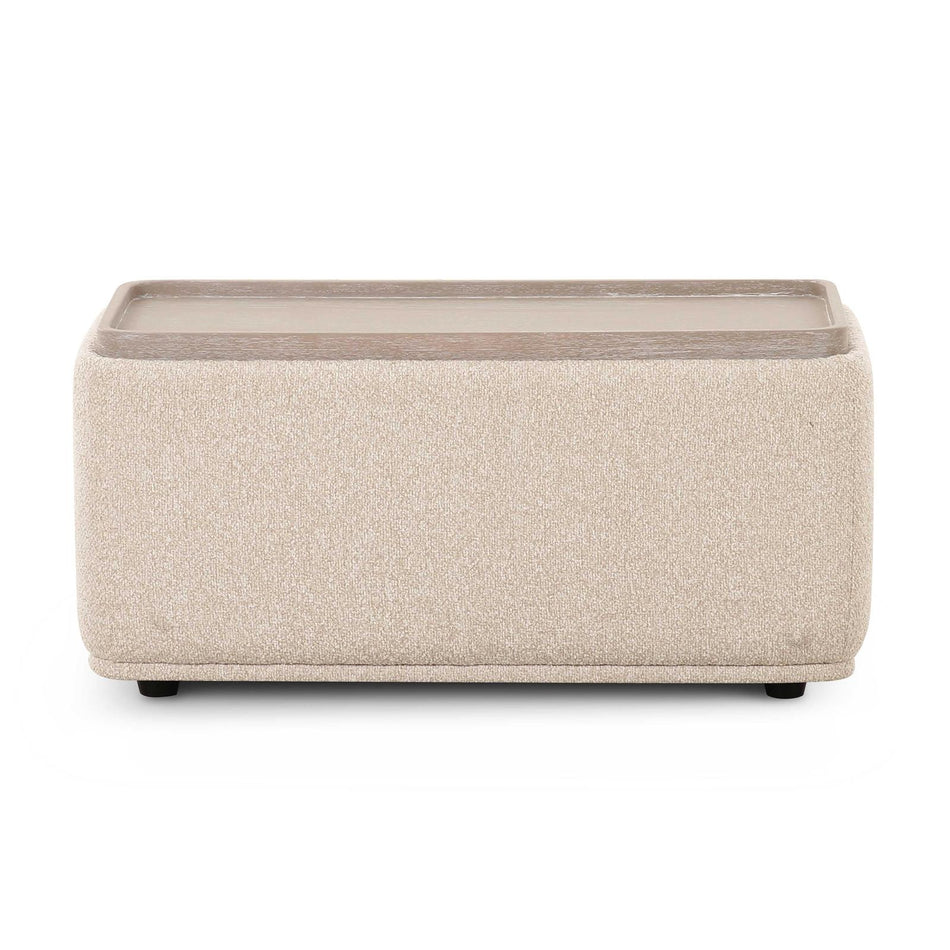 TOV Furniture Sylvie Cream Performance Boucle Ottoman Table