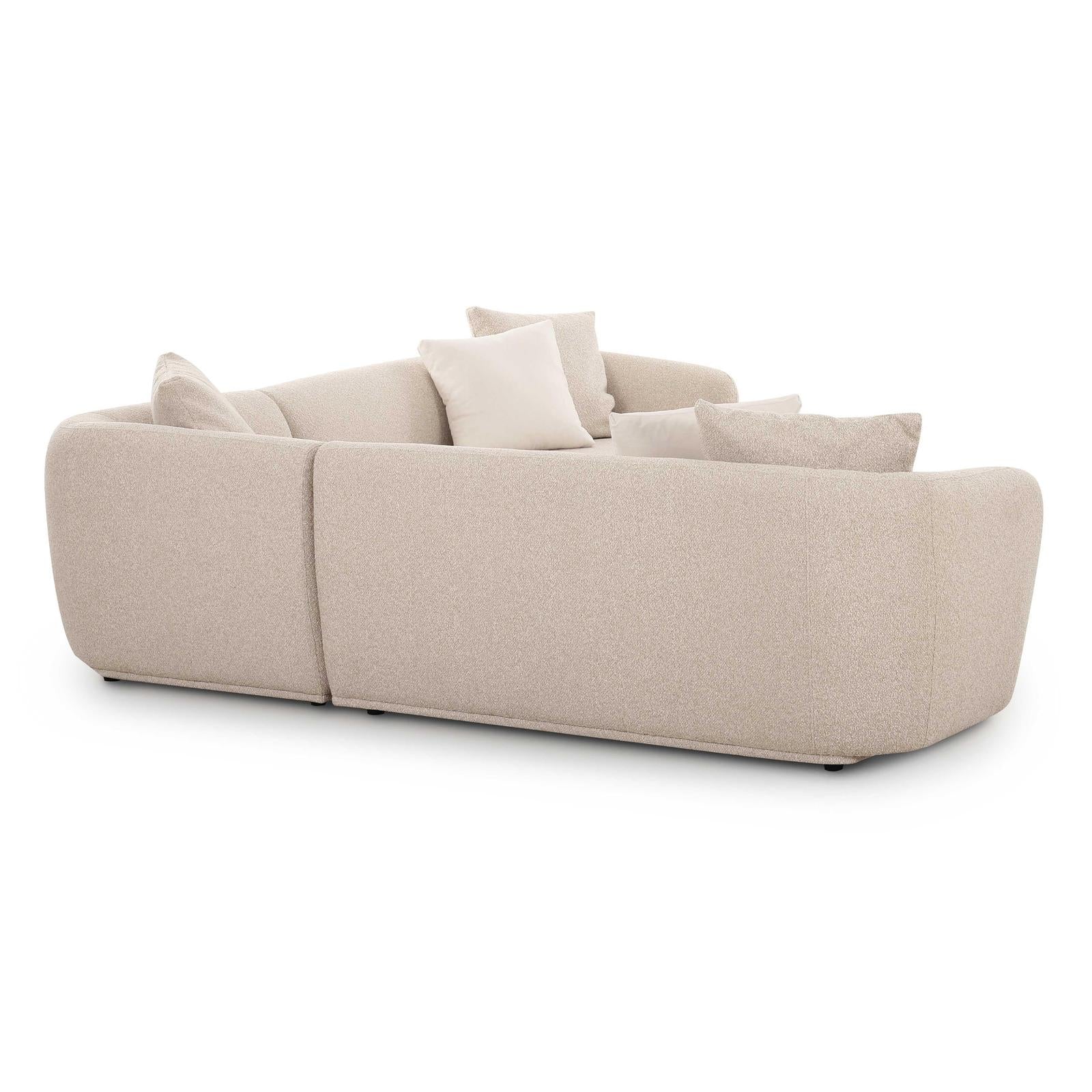 TOV Furniture Sylvie 3-Piece Cream Performance Boucle L-Shaped Sectional