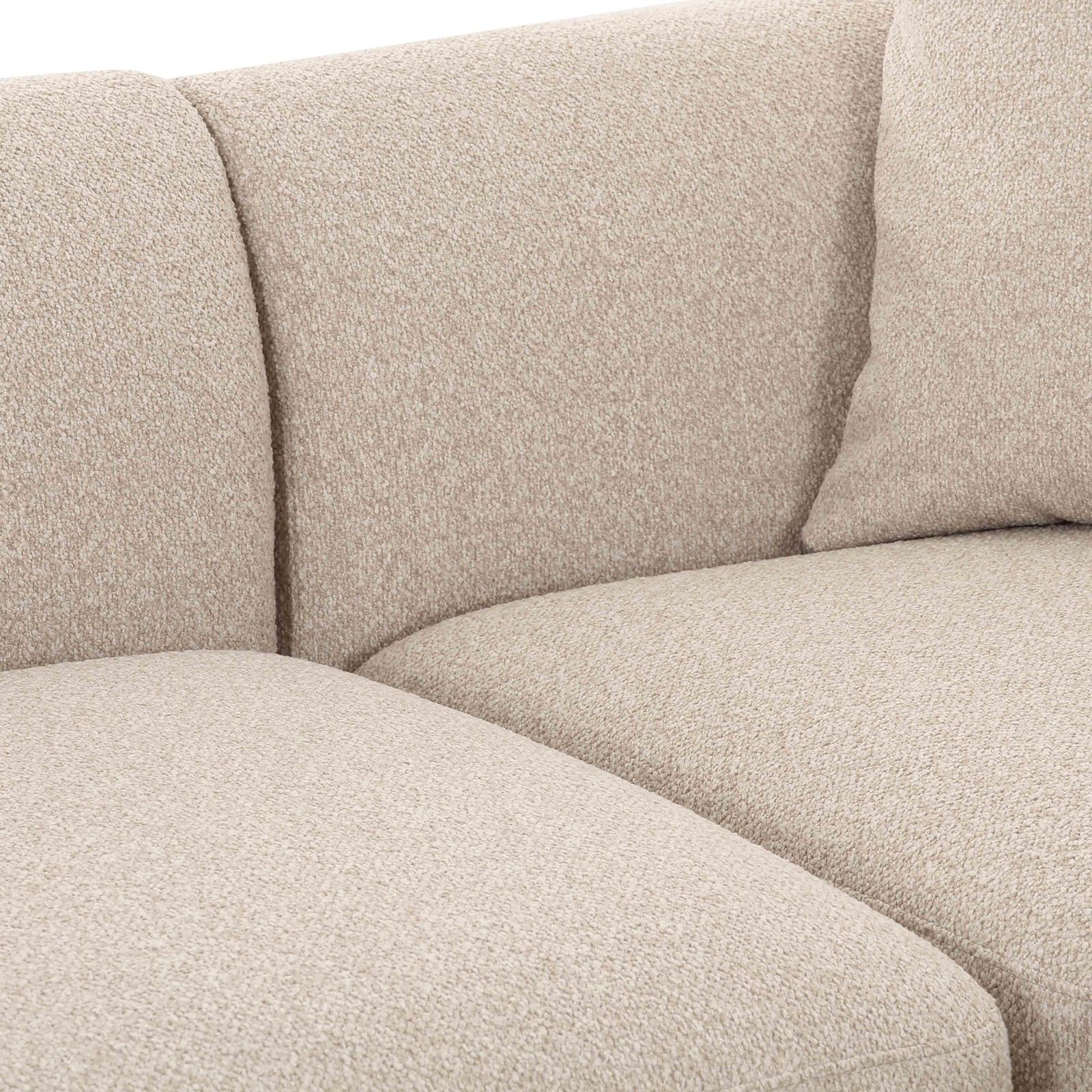 TOV Furniture Sylvie 3-Piece Cream Performance Boucle L-Shaped Sectional