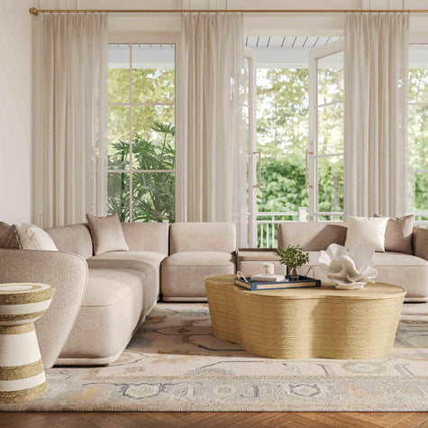 TOV Furniture Sylvie 6-Piece Cream Performance Boucle Large Sectional