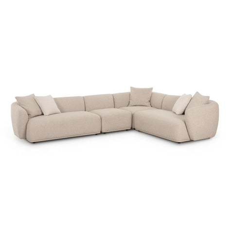 TOV Furniture Sylvie 4-Piece Cream Performance Boucle Sectional
