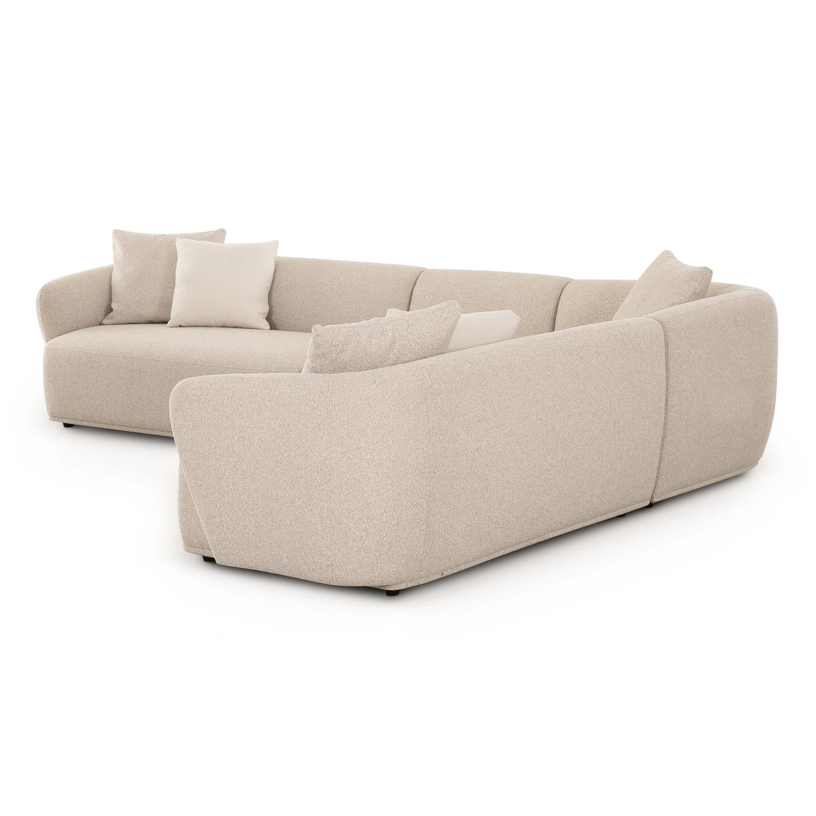 TOV Furniture Sylvie 4-Piece Cream Performance Boucle Sectional