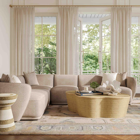 TOV Furniture Sylvie 4-Piece Cream Performance Boucle Sectional