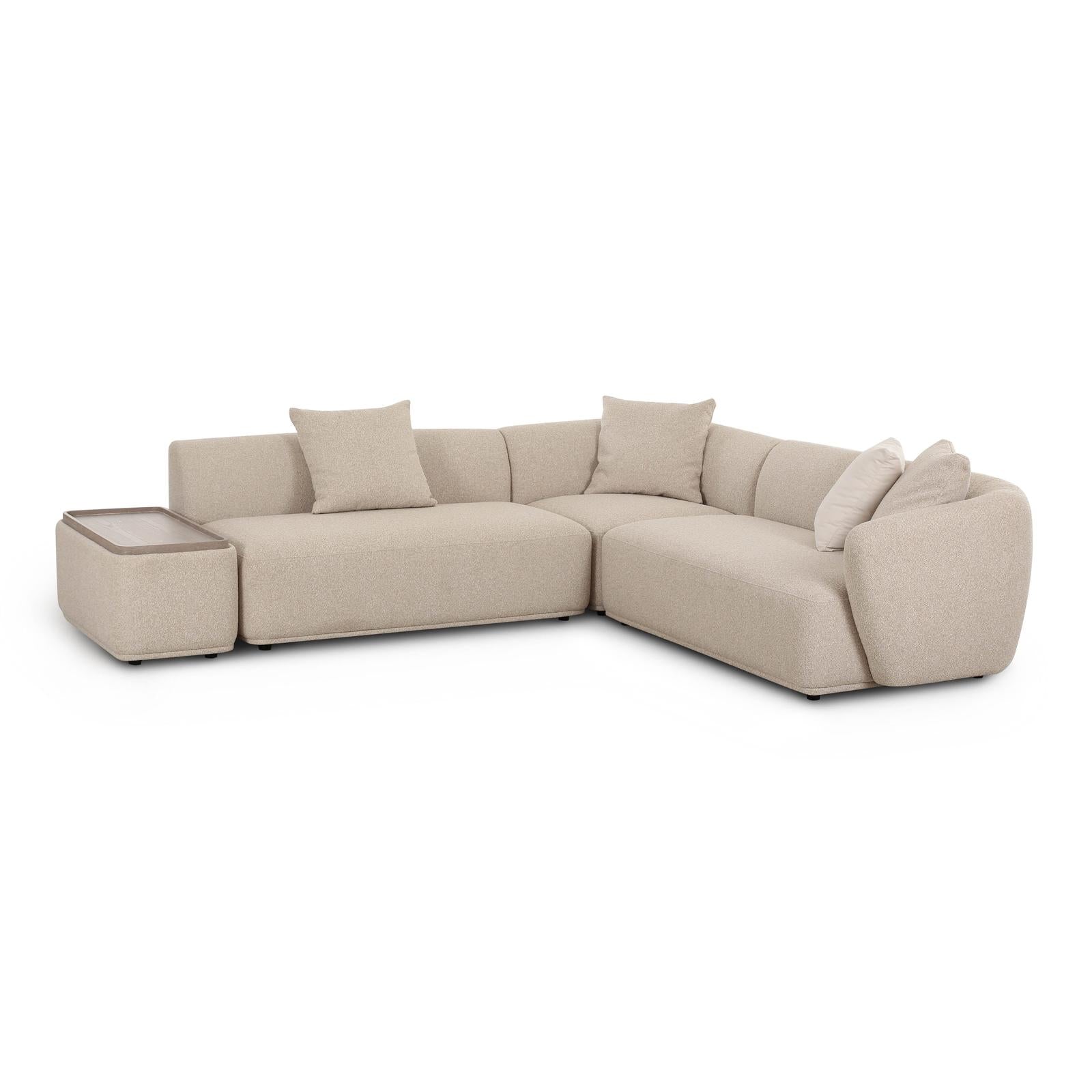 TOV Furniture Sylvie 4-Piece Cream Performance Boucle Chaise Sectional