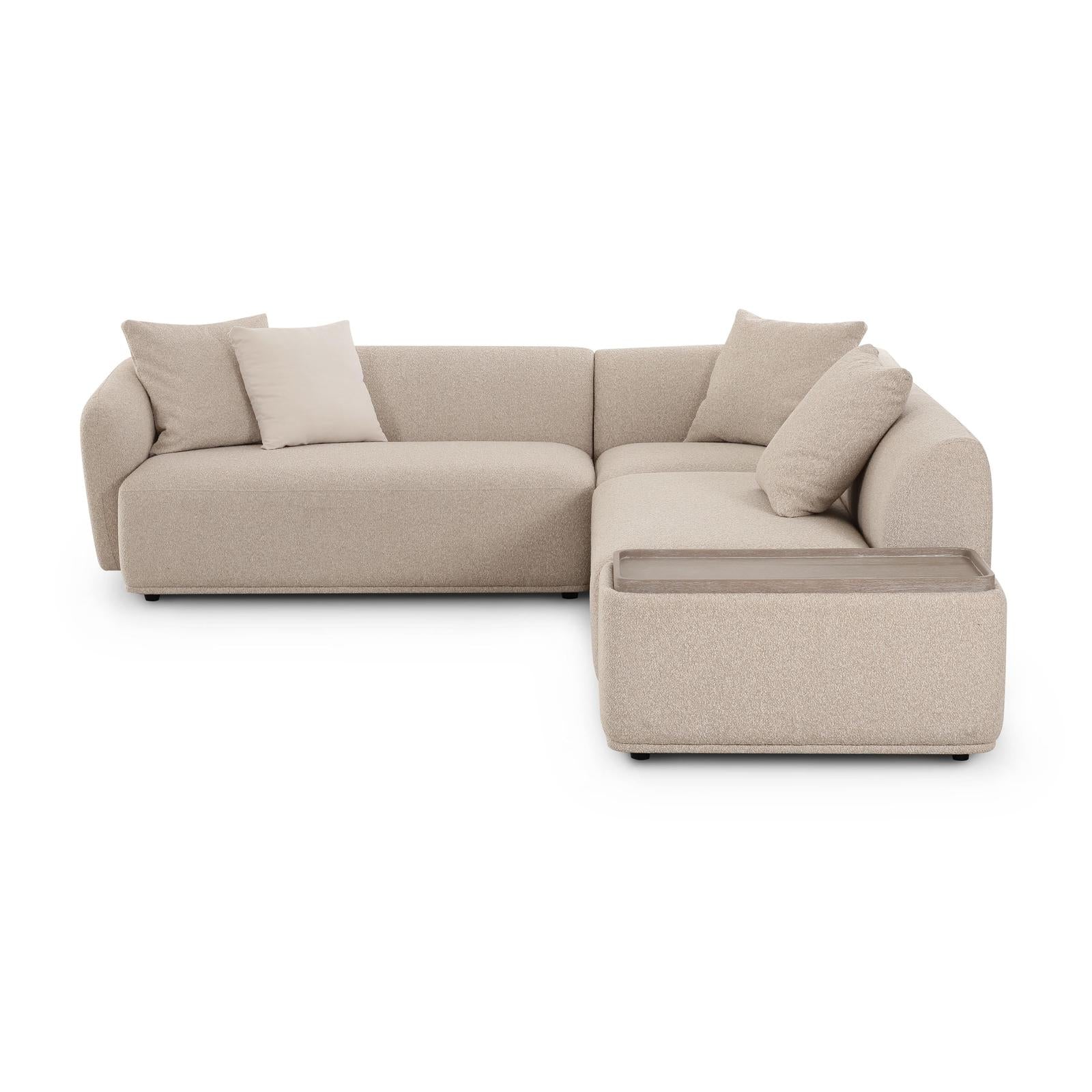 TOV Furniture Sylvie 4-Piece Cream Performance Boucle Chaise Sectional