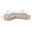 TOV Furniture Sylvie 4-Piece Cream Performance Boucle Chaise Sectional