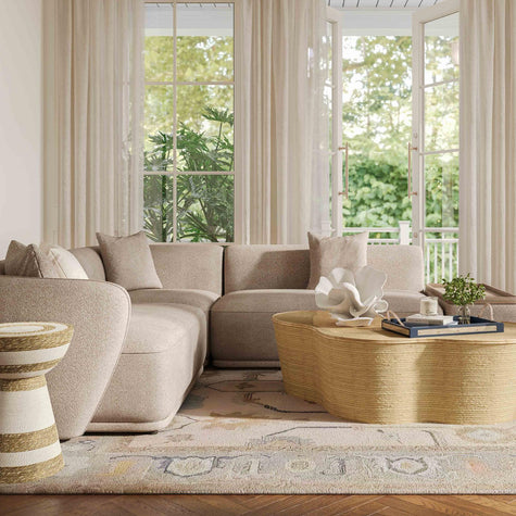 TOV Furniture Sylvie 4-Piece Cream Performance Boucle Chaise Sectional