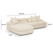 TOV Furniture Lulu 2-Piece Cream Performance Boucle L-Shaped Sectional
