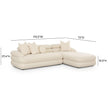 TOV Furniture Lulu 2-Piece Cream Performance Boucle L-Shaped Sectional