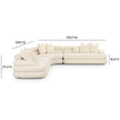 TOV Furniture Lulu 3-Piece Cream Performance Boucle Modular Curved L-Sectional