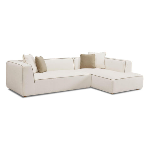 TOV Furniture Tristine 2-Piece Cream Contract-Grade Linen L-Shaped Sectional