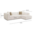 TOV Furniture Tristine 2-Piece Cream Contract-Grade Linen L-Shaped Sectional