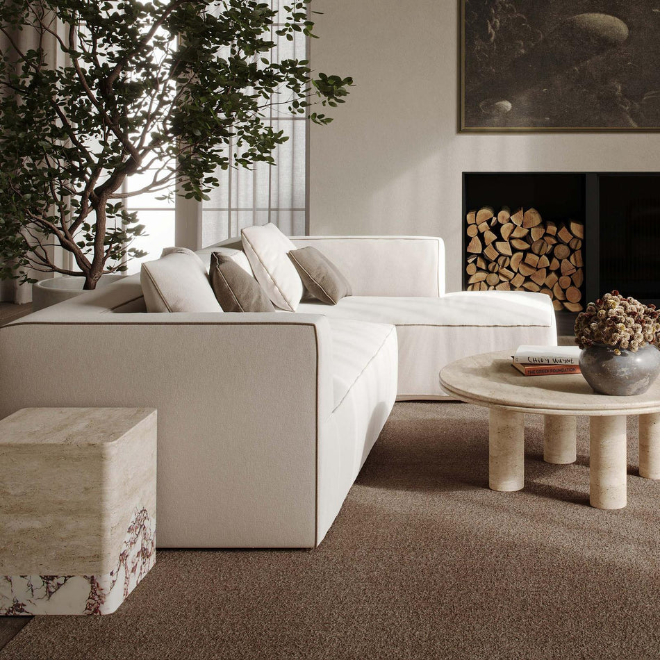TOV Furniture Tristine 2-Piece Cream Contract-Grade Linen L-Shaped Sectional