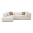 TOV Furniture Tristine 2-Piece Cream Contract-Grade Linen L-Shaped Sectional