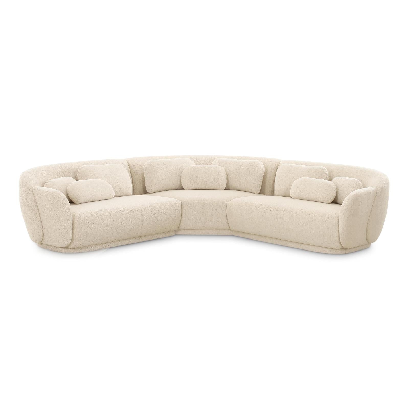 TOV Furniture Misty 3-Piece Cream Performance Boucle Modular L-Sectional