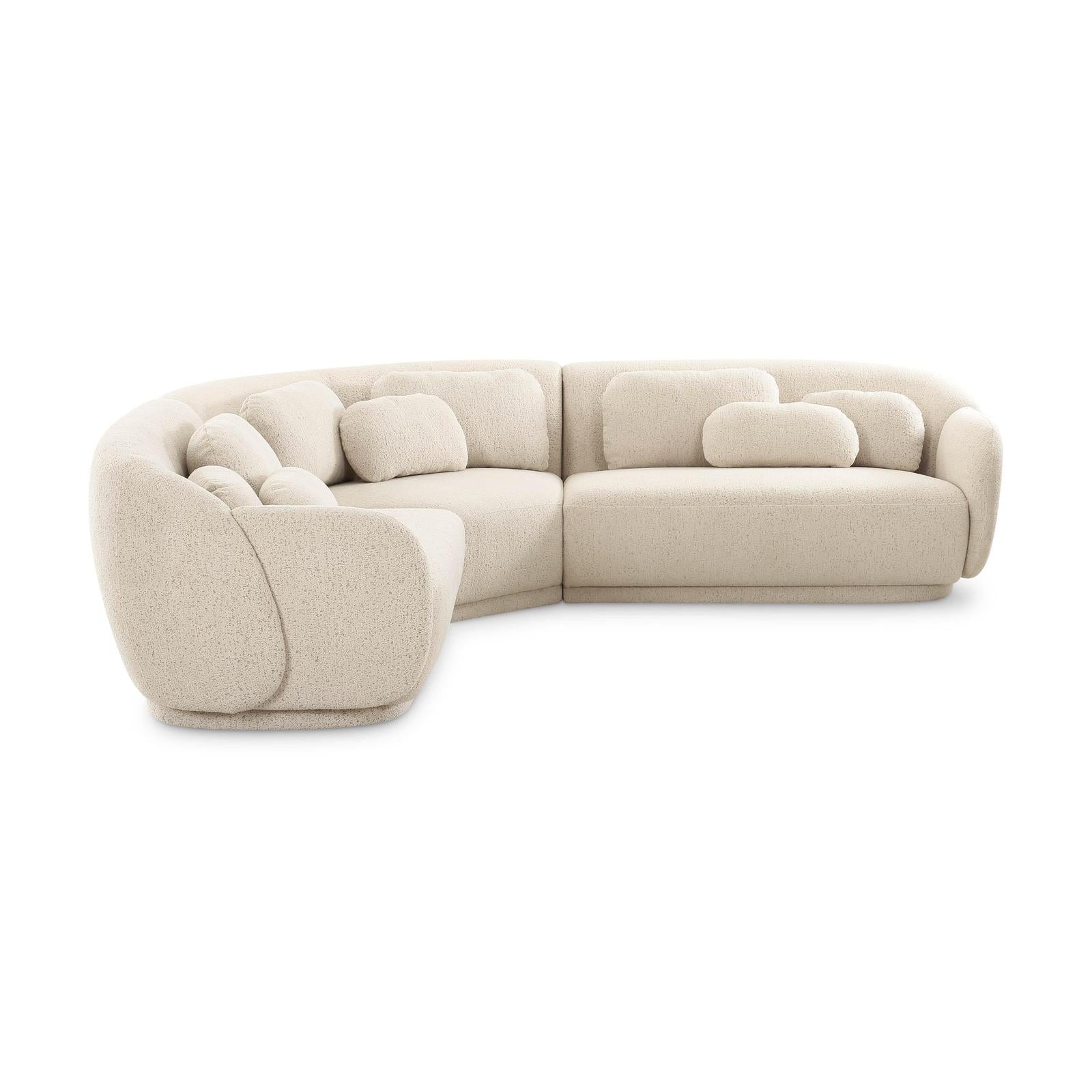 TOV Furniture Misty 3-Piece Cream Performance Boucle Modular L-Sectional