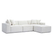 TOV Furniture Mindy 4-Piece Performance Chenille Basketweave Modular Sectional