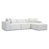 TOV Furniture Mindy 4-Piece Performance Chenille Basketweave Modular Sectional