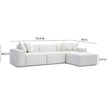 TOV Furniture Mindy 4-Piece Performance Chenille Basketweave Modular Sectional
