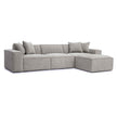 TOV Furniture Mindy 4-Piece Performance Chenille Basketweave Modular Sectional