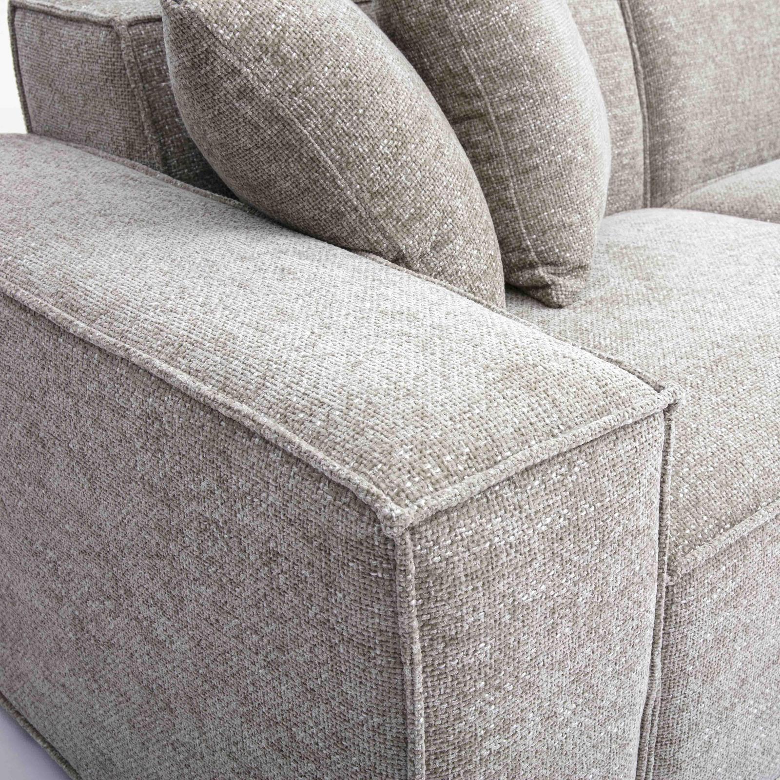 TOV Furniture Mindy 4-Piece Performance Chenille Basketweave Modular Sectional
