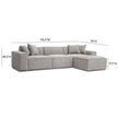 TOV Furniture Mindy 4-Piece Performance Chenille Basketweave Modular Sectional