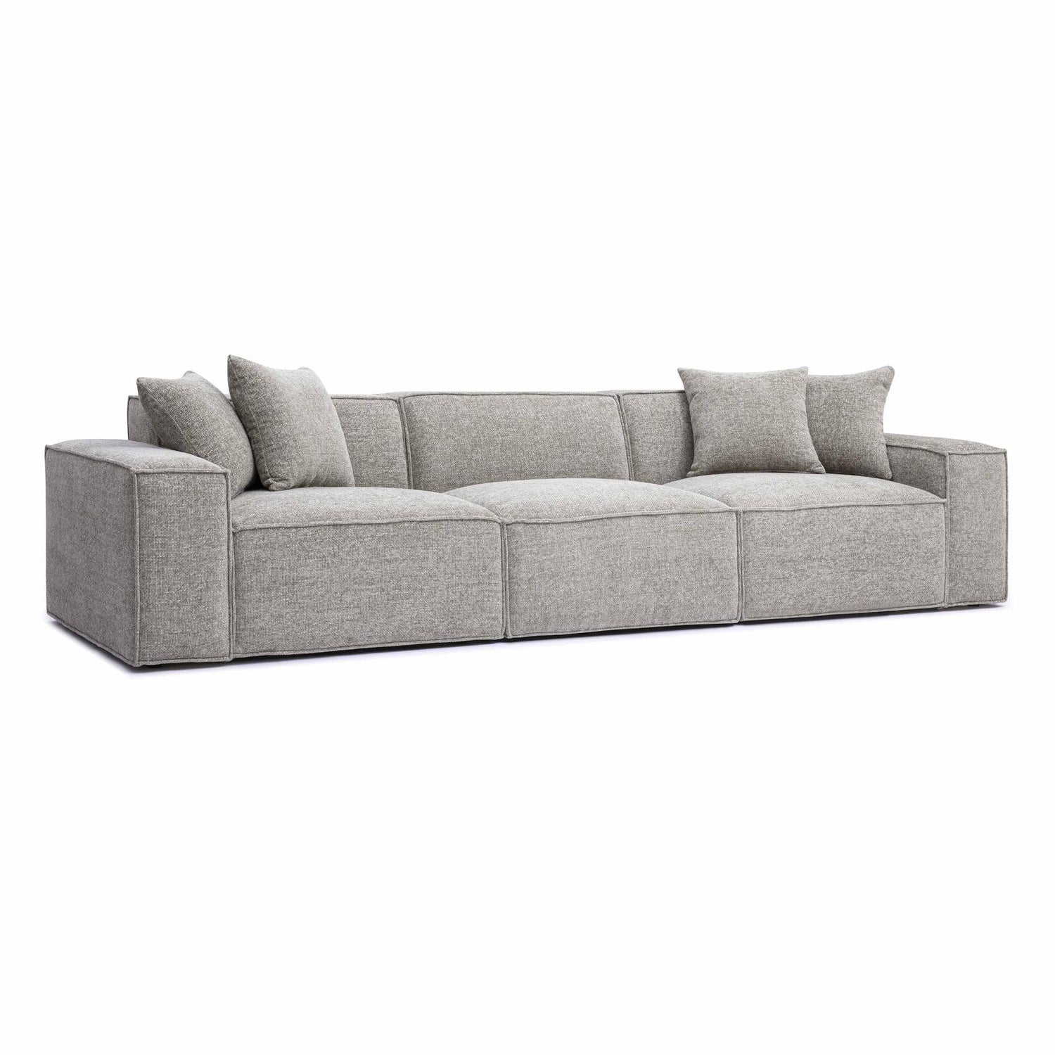 TOV Furniture Mindy 115" Performance Chenille Basketweave Modular Sofa