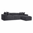 TOV Furniture Mindy 4-Piece Performance Chenille Basketweave Modular Sectional