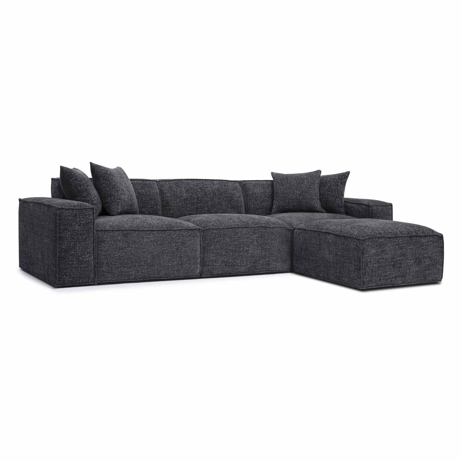 TOV Furniture Mindy 4-Piece Performance Chenille Basketweave Modular Sectional