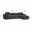 TOV Furniture Mindy 4-Piece Performance Chenille Basketweave Modular Sectional