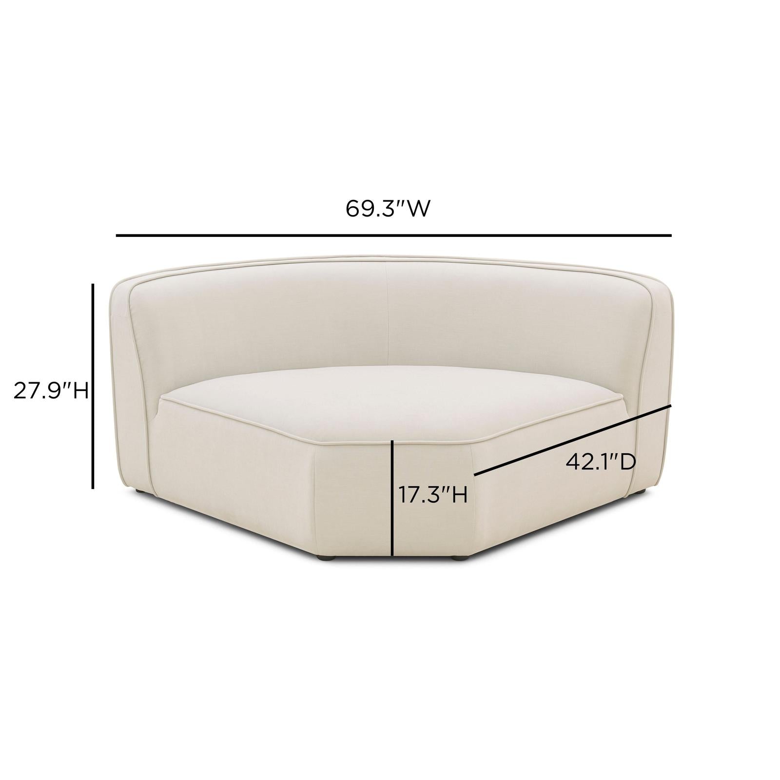 TOV Furniture Travie Sand Upcycled Performance Linen Wedge Corner Chair
