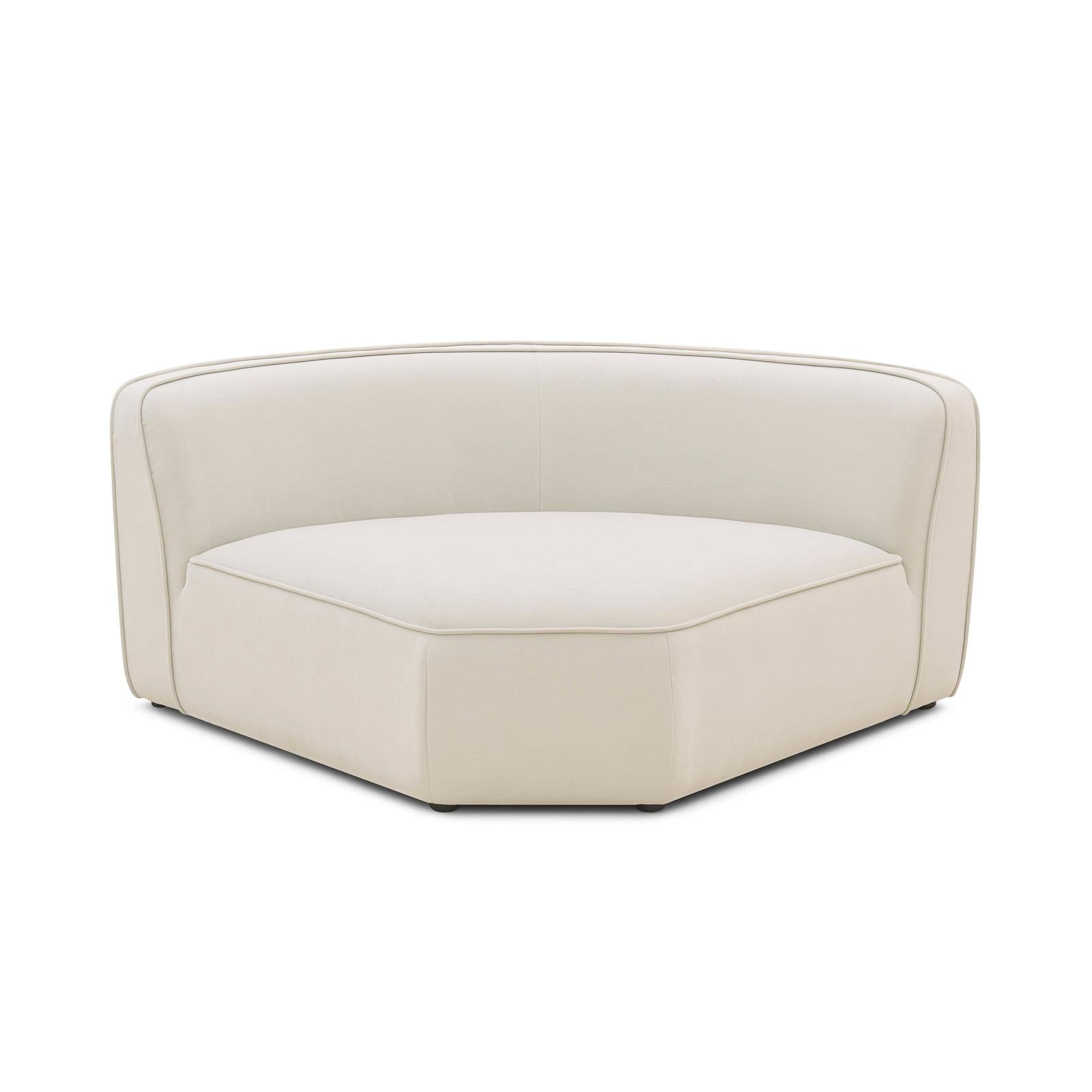 TOV Furniture Travie Sand Upcycled Performance Linen Wedge Corner Chair