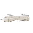 TOV Furniture Travie 5-Piece Sand Upcycled Performance Linen Modular Large L-Sectional