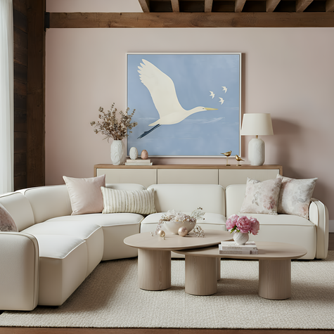 TOV Furniture Travie 5-Piece Sand Upcycled Performance Linen Modular Large L-Sectional