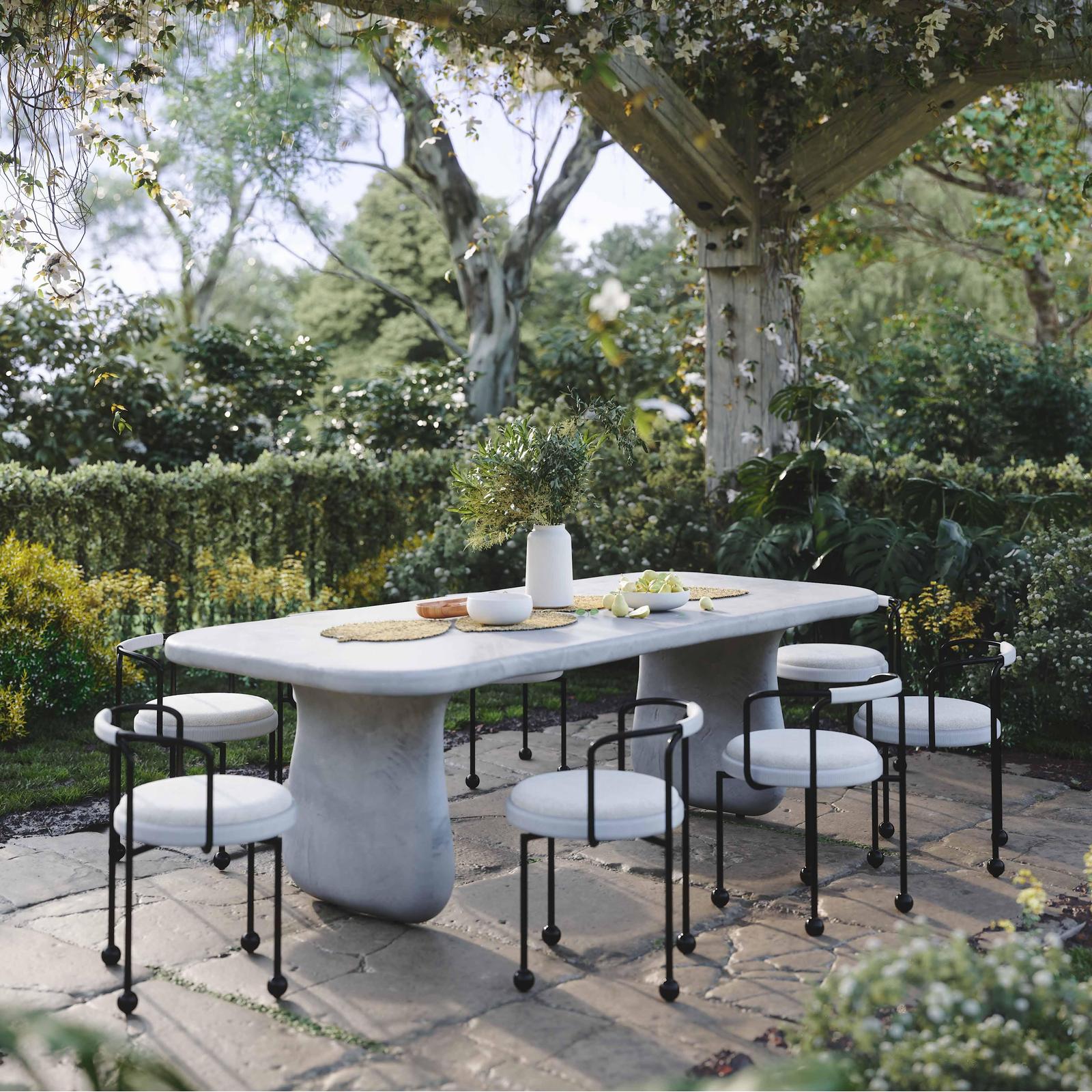TOV Furniture Pansy Cream Outdoor Dining Chair