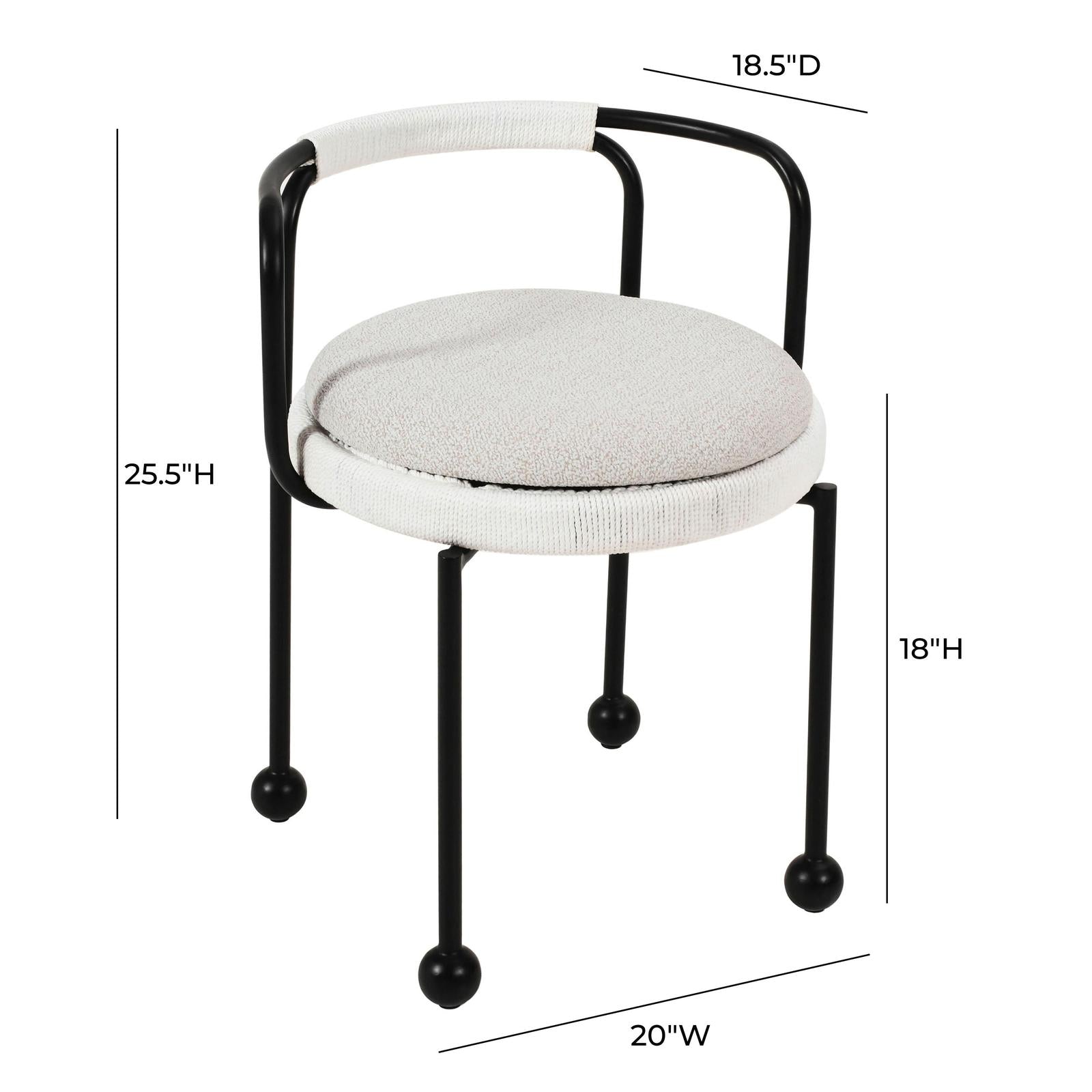 TOV Furniture Pansy Cream Outdoor Dining Chair