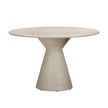TOV Furniture Fern Beige Textured Faux Plaster Concrete Indoor / Outdoor Round Dining Table