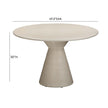 TOV Furniture Fern Beige Textured Faux Plaster Concrete Indoor / Outdoor Round Dining Table