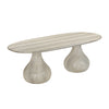 TOV Furniture Smooch Faux Travertine Indoor / Outdoor Pedestal Dining Table