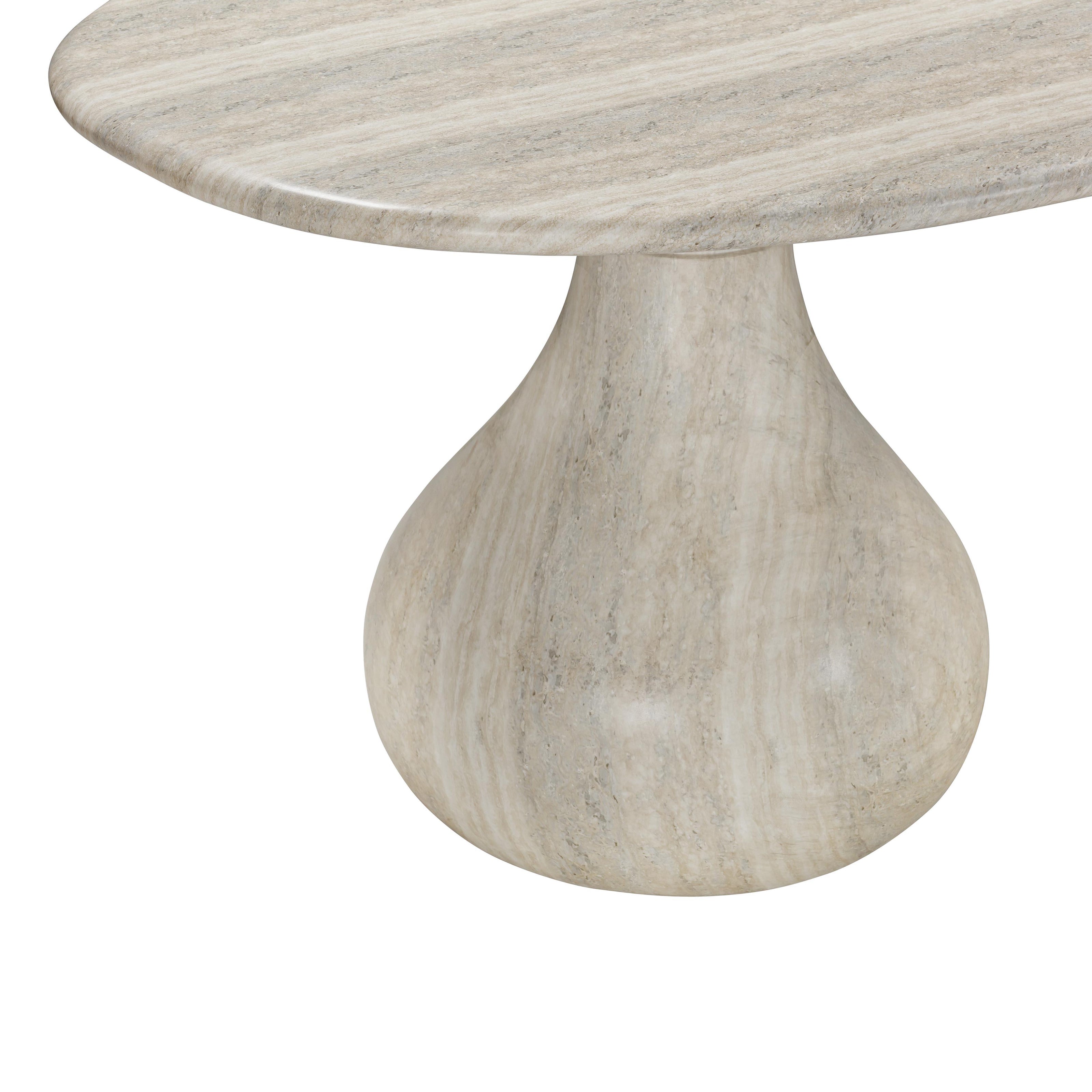 TOV Furniture Smooch Faux Travertine Indoor / Outdoor Pedestal Dining Table