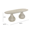 TOV Furniture Smooch Faux Travertine Indoor / Outdoor Pedestal Dining Table
