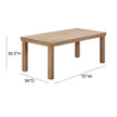 TOV Furniture Cassie Natural Rectangular Outdoor Dining Table